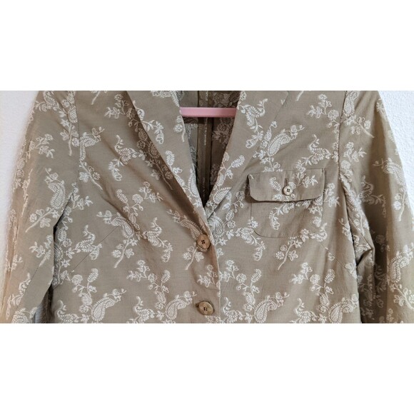 Piazza Sempione Duster Length Embroidered Floral/Paisley Cotton Blend Coat 44/8 - Picture 4 of 15